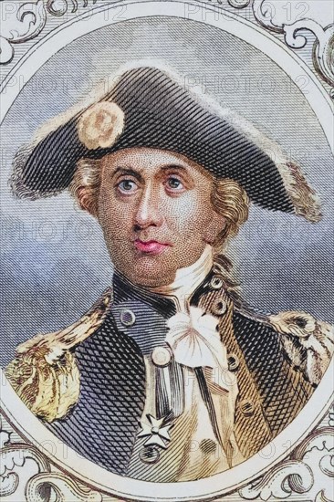 John Paul Jones 1742, 1792 Naval officer of the American Revolution. From the book Gallery of Historical Portraits, published around 1880, Historical, digitally restored reproduction from a 19th century original, Record date not stated