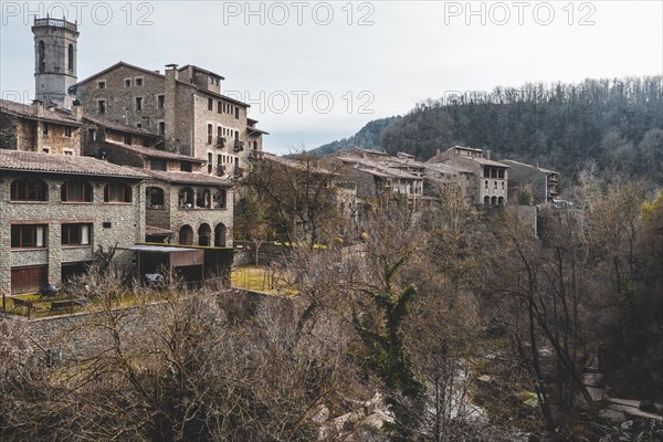 Panoramic of Rupit, one of the best known medieval towns in Catalonia in Spain