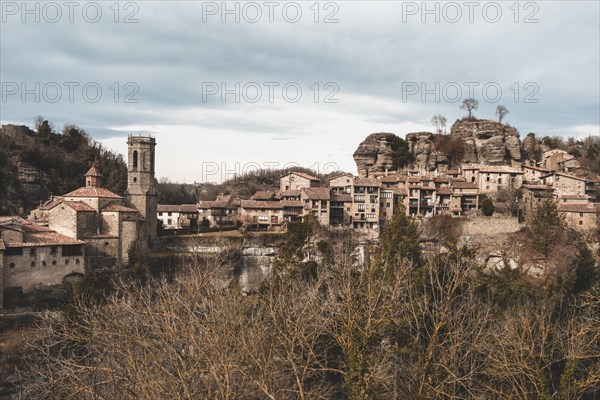Panoramic of Rupit, one of the best known medieval towns in Catalonia in Spain