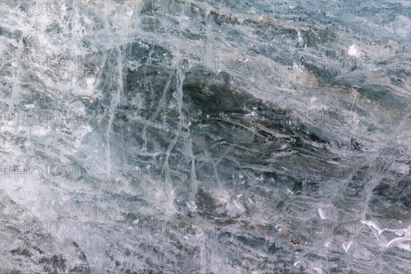 Ice structure in a glacier cave, winter, Morteratsch Glacier, Pontresina, Engadin, Grisons, Switzerland, Europe