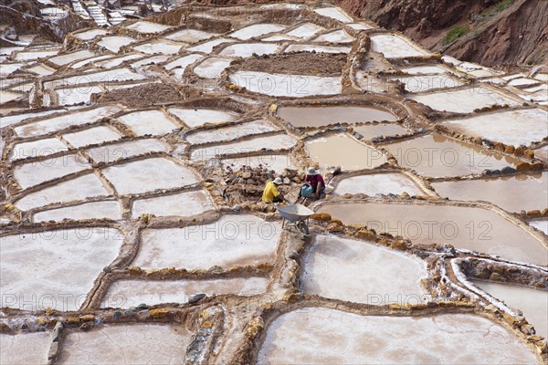 Salineras de Maras or salt mines of Maras, Cusco region, Peru, South America