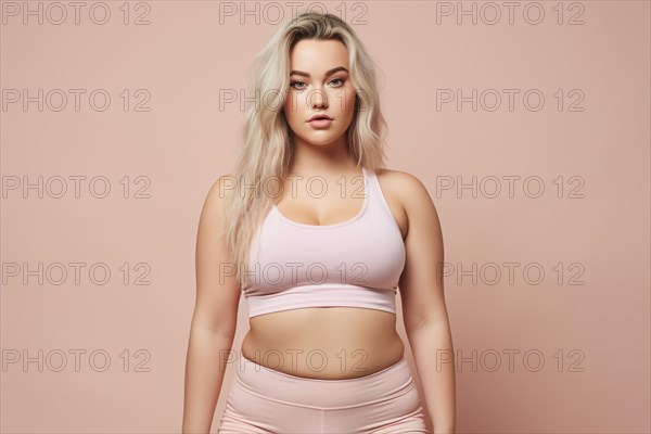 Curvy plus size woman in sport clothes. KI generiert, generiert AI generated