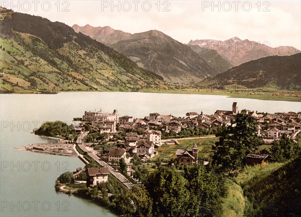 Zell am See, Austria, c. 1890, Historic, digitally restored reproduction from a 19th century original Zell am See, Austria, c. 1890, Historic, digitally restored reproduction from a 19th century original, Europe