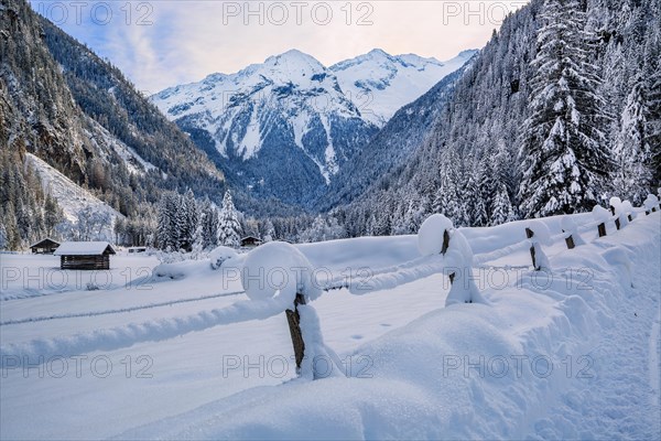 Winter landscape in Koetschachtal, Bad Gastein, Gastein Valley, Hohe Tauern National Park, Salzburg Province, Austria, Europe