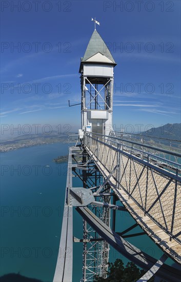 Hammetschwand lift on the Buergenstock, Lake Lucerne, Canton Niewalden, Switzerland, Lake Lucerne, Niewalden, Switzerland, Europe