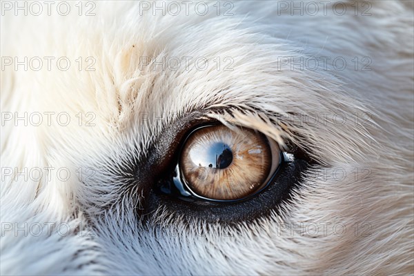 Close up of polar bear's eye. KI generiert, generiert AI generated