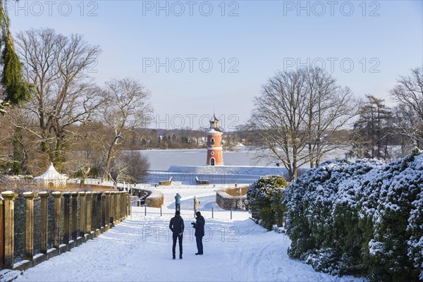 Lighthouse with pier, Moritzburg, Saxony, Germany, Europe