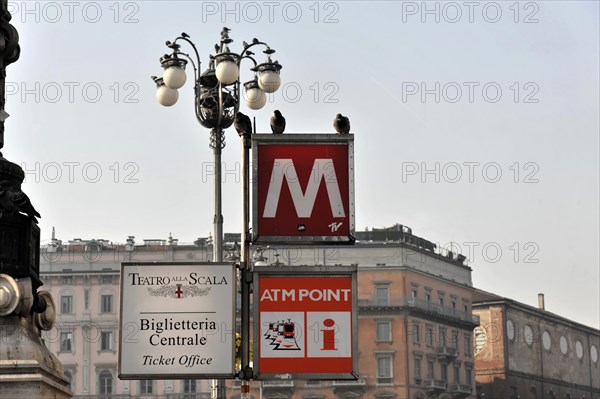Metro station, Info Point, Milan, Italy, Europe