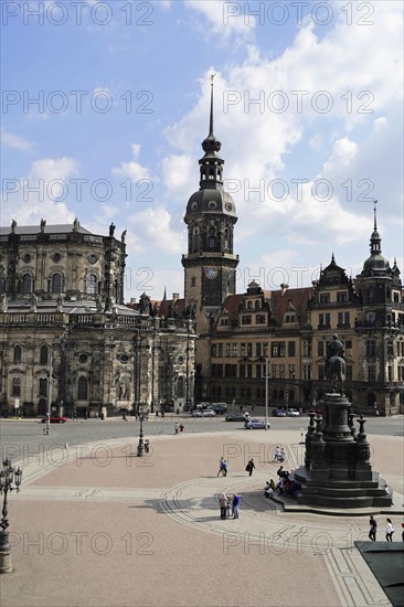 Theatre Square, King John Monument, Theatre Square, Dresden, Saxony, Germany, Europe