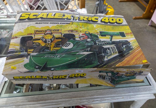 Scalextric 400 electric model car racing game in box on display at auction