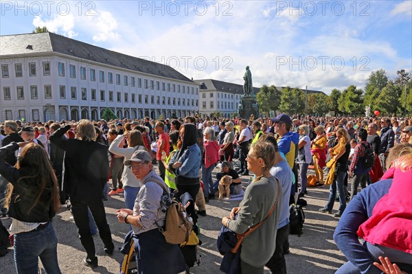 Karlsruhe: Corona protests against the measures taken by the federal government. The protests were organised by the Querdenken 721 Karlsruhe initiative