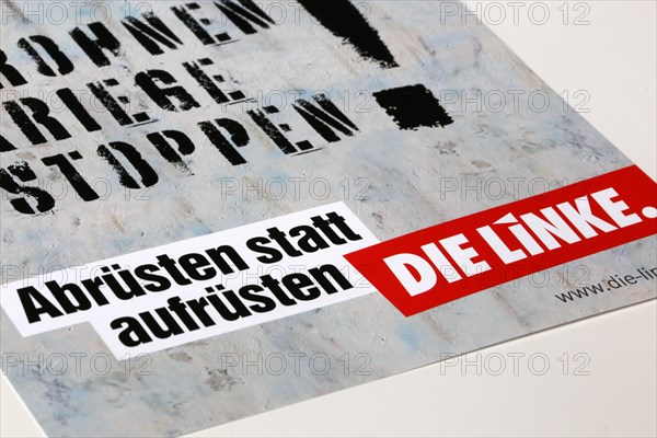 Symbolic image Die Linke: Flyer on the topic of disarmament