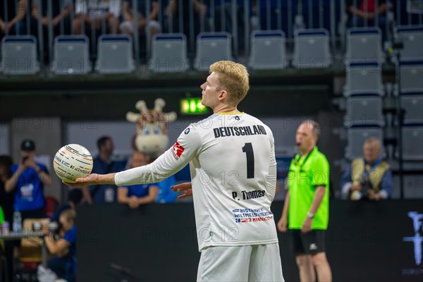 Fistball World Championship from 22 July to 29 July 2023 in Mannheim: Germany is the Fistball World Champion. In the final, the German team beat Austria in 4:0 sets. Here in the picture: Patrick Thomas