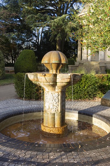 Czechoslovak memorial fountain, Jephson Gardens park, Royal Leamington Spa, Warwickshire, England, UK