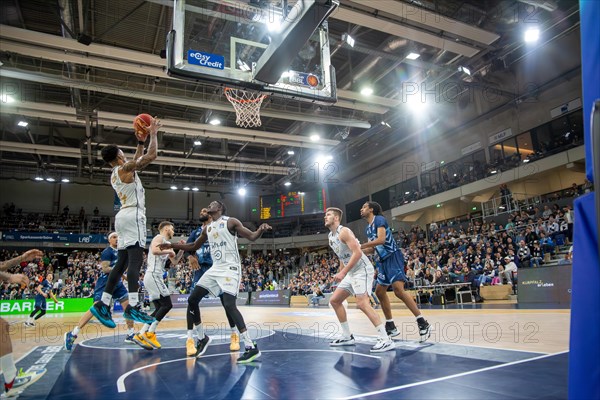 09.02.2024, easy Credit BBL, German Basketball League, Matchday 20) : Game scene MLP Academics Heidelberg against Basketball Lions Braunschweig (final score 76:94)