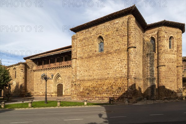 Aragonese Gothic architectural style Church fortress of Santa Maria la Mayor, Ezcaray, La Rioja, Spain, Europe