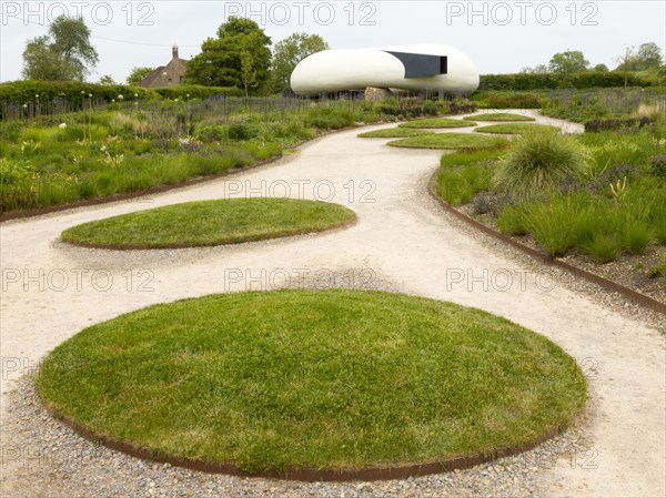 Hauser and Wirth art gallery, restaurant and garden, Durslade Farm, Bruton, Somerset, England, UK gardens designed by Piet Oudolf