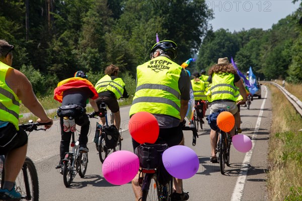 Ramstein 2022 peace camp bicycle demonstration: A bicycle demonstration was held on Sunday under the motto Stop Ramstein Air Base, organised as a rally from the starting points in Kaiserslautern, Kusel and Homburg