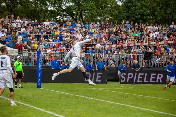 Fistball World Championship from 22 July to 29 July 2023 in Mannheim: At the end of the preliminary round, Germany won 3:0 sets against Italy and finished the preliminary round group A as the winner as expected. Here in the picture: Thomas Patrick from TSV Pfungstadt