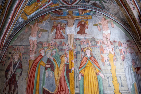Beautiful Old Painting About Fertility Inside a Church in Malcantone, Miglieglia, Ticino, Switzerland, Europe