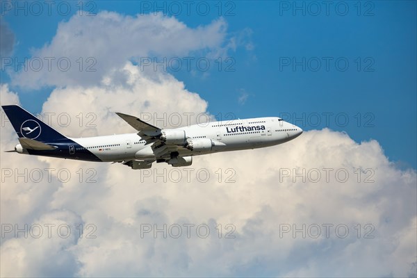 A Lufthansa passenger aircraft takes off from Frankfurt Airport