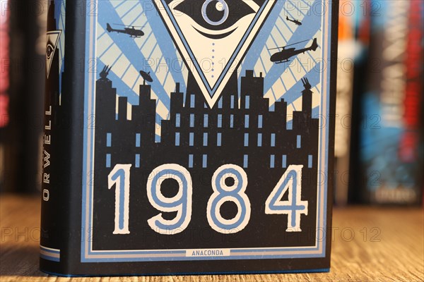 Close-up of the novel 1984 by George Orwell