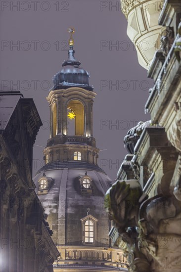 Dresden's Old Town with its historic buildings. Augustusstrasse Passage between Georgentor and Staendehaus to the Church of Our Lady, Dresden, Saxony, Germany, Europe