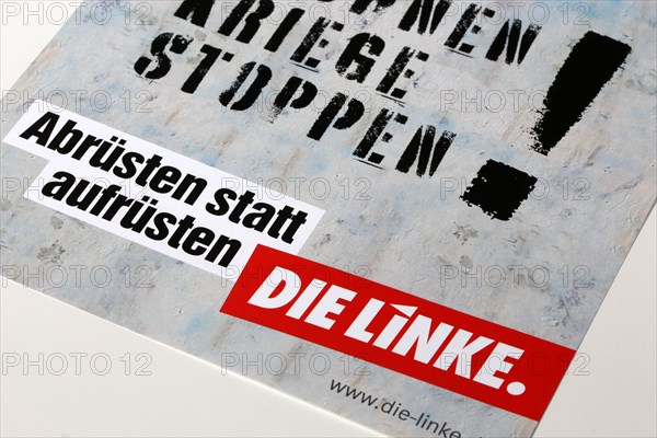 Symbolic image Die Linke: Flyer on the topic of disarmament