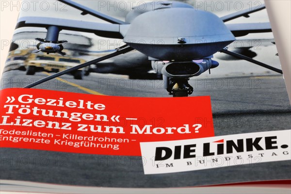 Symbolic image Die Linke: Brochure on the topic of warfare with drones