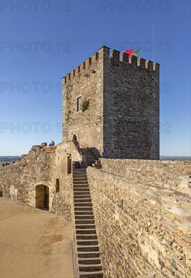 Historic walled castle in hilltop village of Monsaraz, Alto Alentejo, Portugal, southern Europe, Europe