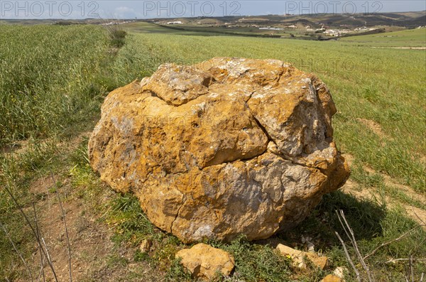Neolithic prehistoric megalith near Hortas do Tabual, Algarve, Portugal, southern Europe, Europe