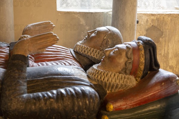 Thomas Estcourt tomb d 1599, St. John the Baptist Church, Shipton Moyne, Gloucestershire, England, UK