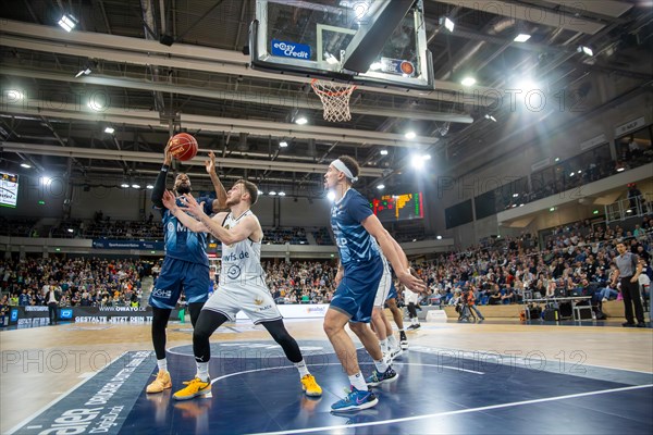 09.02.2024, easy Credit BBL, German Basketball League, Matchday 20) : Game scene MLP Academics Heidelberg against Basketball Lions Braunschweig (final score 76:94)