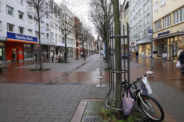 Symbolic of the coronavirus crisis in Germany: the deserted pedestrian zone in Ludwigshafen (Rhineland-Palatinate)