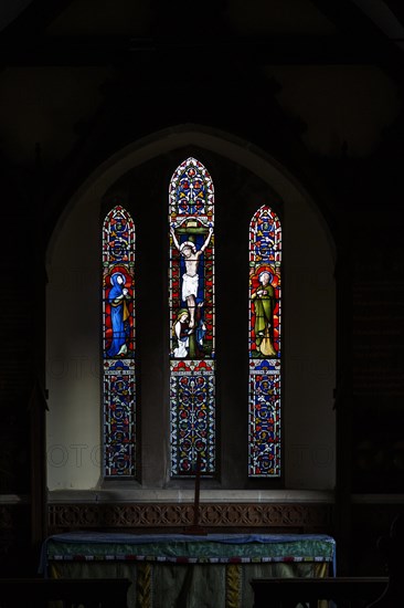 Stained glass window in church of Saint Mary, Maddington, Wiltshire, England, UK c 1871 Lavers, Barraud & Westlake