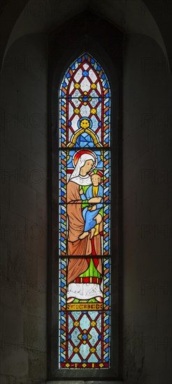 Victorian 19th century stained glass window, Lawshall church, Suffolk, England, UK by Horwood Bros