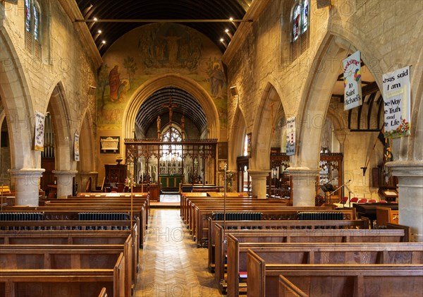 Interior of St Michael and All Angels church, Melksham, Wiltshire, England, UK