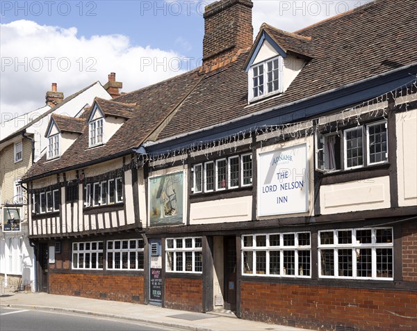 Historic Lord Nelson Inn, Adnams public house, Fore Street, Ipswich, Suffolk, England, UK