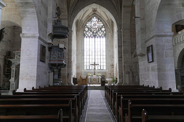 Interior view, Cistercian monastery Bebenhausen, Tuebingen, Baden-Wuerttemberg, Germany, Europe