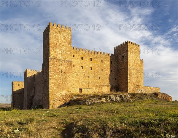 Ramparts wall of castle Parador hotel, Siguenza, Guadalajara province, Spain, Europe