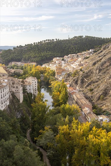 San Anton bridge and barrio neighbourhood, Rio Jucar, Cuenca, Castille La Mancha, Spain, Europe