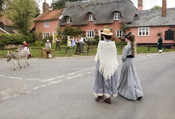 Filming a scene for Stanley's War film directed by Tim Curtis outside the Sorrel Horse pub, Shottisham, Suffolk, England, UK