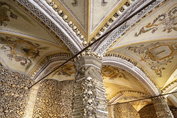 The Chapel of Bones, Capela dos Ossos, city of Evora, Alto Alentejo, Portugal, southern Europe, Europe