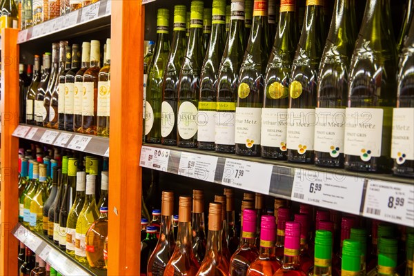 February 2024: Wine bottles in the supermarket