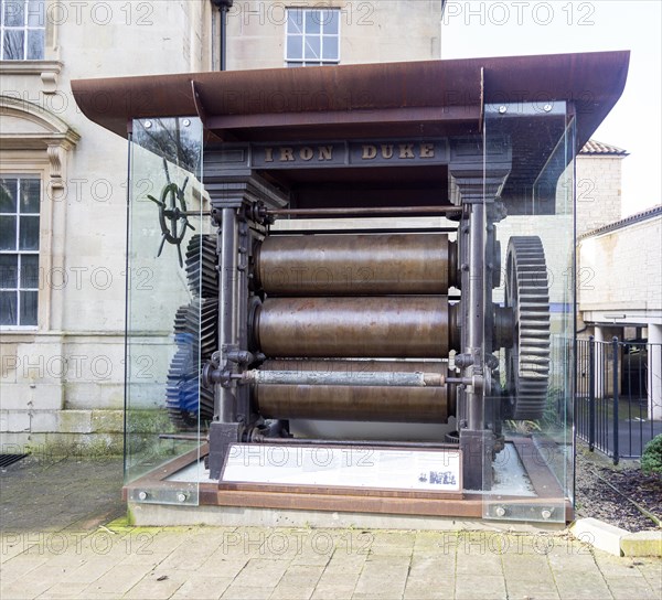 Iron Duke industrial archaeology 1849 rubber manufacturing machinery, Bradford on Avon, Wiltshire, England, United Kingdom, Europe