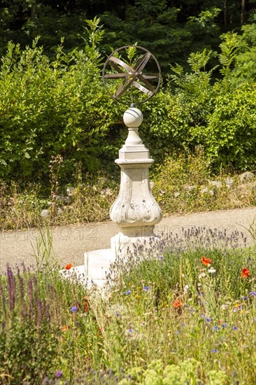 The Armillary Sphere, Arboretum, Christchurch park, Ipswich, Suffolk, England, UK in memory of Dr John Bletchley