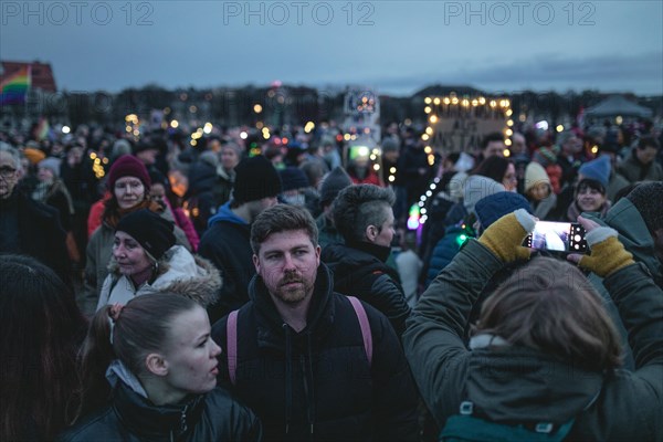 Sea of lights demonstration, Theresienwiese, Munich, Upper Bavaria, Bavaria, Germany, Europe