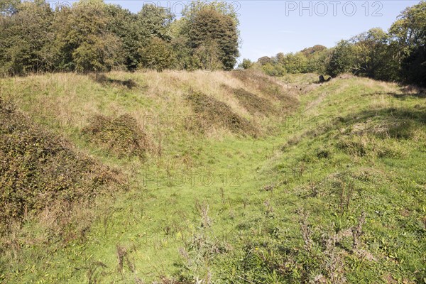 Sidbury Camp or Sidbury Hill Iron Age hill fort, Haxton Down, near Everleigh, Wiltshire, England, UK