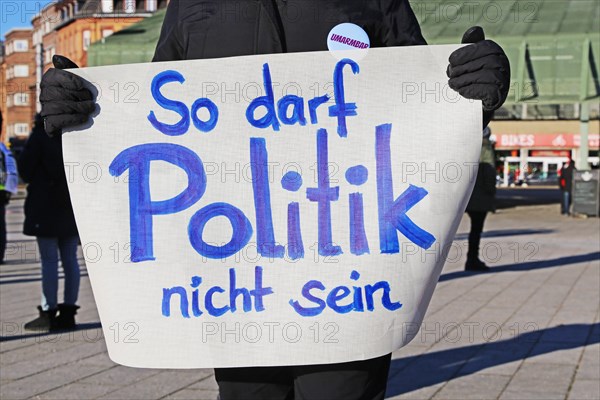 Mannheim: Demonstration against the corona measures. The demonstration was organised by an individual, not by Querdenken. The motto of the demonstration was: For freedom and fundamental rights, for free self-determination, for free vaccination decisions