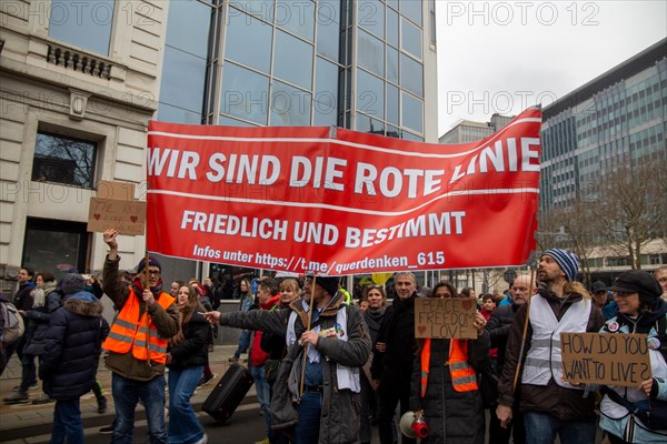 Brussels, 23 January: European demonstration for democracy, organised by the Europeans United initiative. The reason for the large demonstration is the encroachment on fundamental rights in Belgium, Germany, France and other states within the EU, Europe